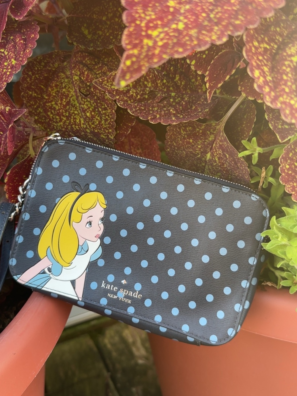 kate spade navy  and Light Blue Alice Polka Dot Wristlet